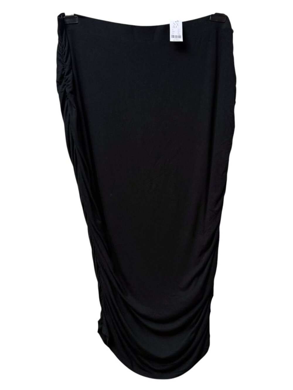 New York & Company Skirt Womens Large Black Ruched Midi Bodycon NWT Stretch Penc